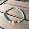 Aquamarine & Baroque Pearl necklace
