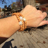 Boho Bliss Pearl & Sandalwood bracelet stack
