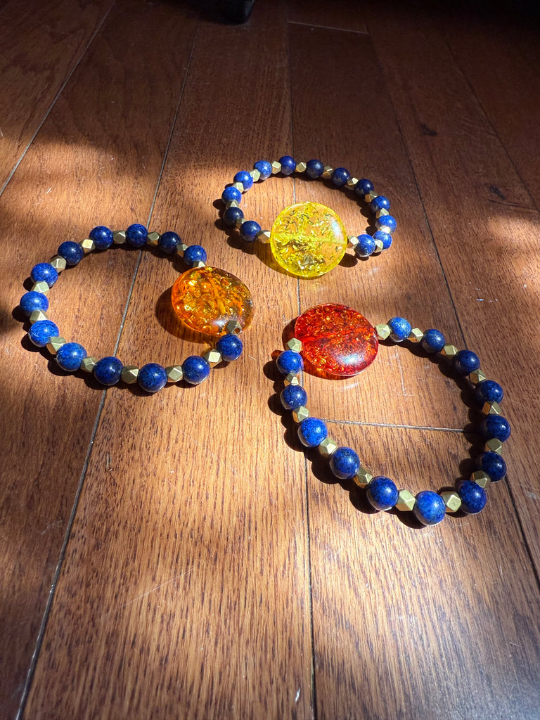 Amber & Lapis Lazuli bracelet