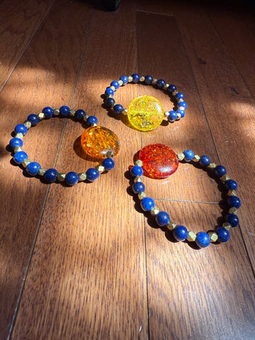 Amber & Lapis Lazuli bracelet