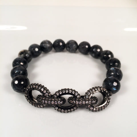 Moonstone & Chain Link Bracelet