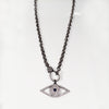 Evil Eye Charm on Chain Link Necklace