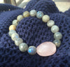 Moonstone and pink quartz bracelet