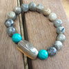 Agate, turquoise & moonstone bracelet