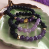 Mala Inspired Essential Oil Diffuser Lava Bead + Amethyst Yoga and Meditation Bracelet