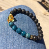 Mala Inspired Essential Oil Diffuser Lava Bead + Apatite + Amber Yoga and Meditation Bracelet