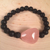 Mala Inspired Essential Oil Diffuser Lava Bead + Rose Quartz Yoga and Meditation Bracelet