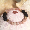 Mala Inspired Essential Oil Diffuser Lava Bead + Moonstone Jade Yoga and Meditation Bracelet