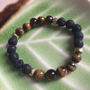 Mala Inspired Essential Oil Diffuser Lava Bead + Tiger Eye Yoga and Meditation Bracelet
