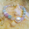 Ocean breeze - pearl, aquamarine, amethyst & moonstone bracelet.