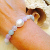 Ocean breeze - pearl, aquamarine, amethyst & moonstone bracelet.