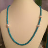 Freshwater pearl and turquoise bead bracelet / necklace