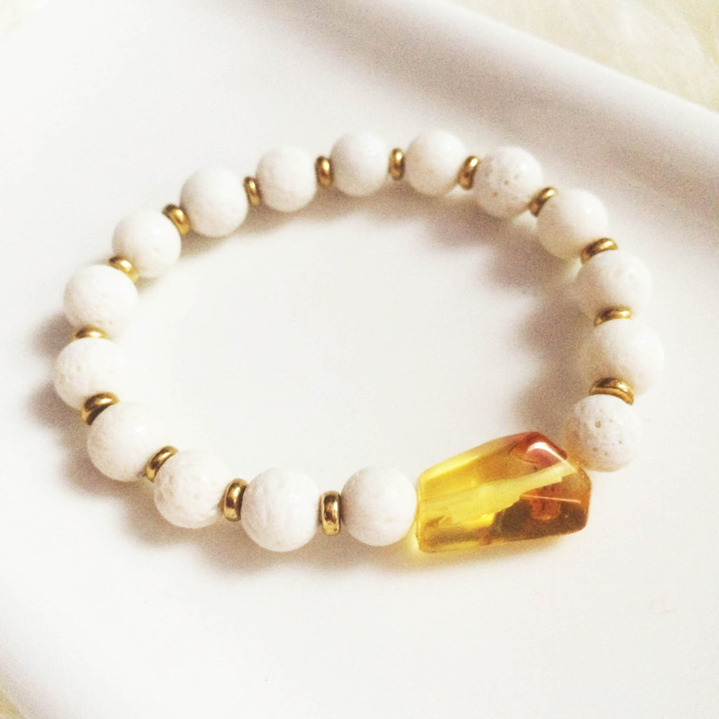Clam Shell White Coral Bracelet — Athena Gaia