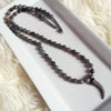 Pave Crystal Horn, moonstone and hematite long necklace