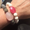 Moonstone and pink quartz bracelet