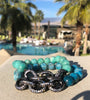 Amazonite & pave crystal chain link bracelet