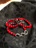 Chain link & red coral bracelet