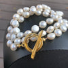 Pearl Necklace with gold toggle