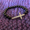 Cross & black onyx bracelet